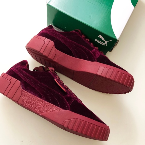 puma red velvet sneakers